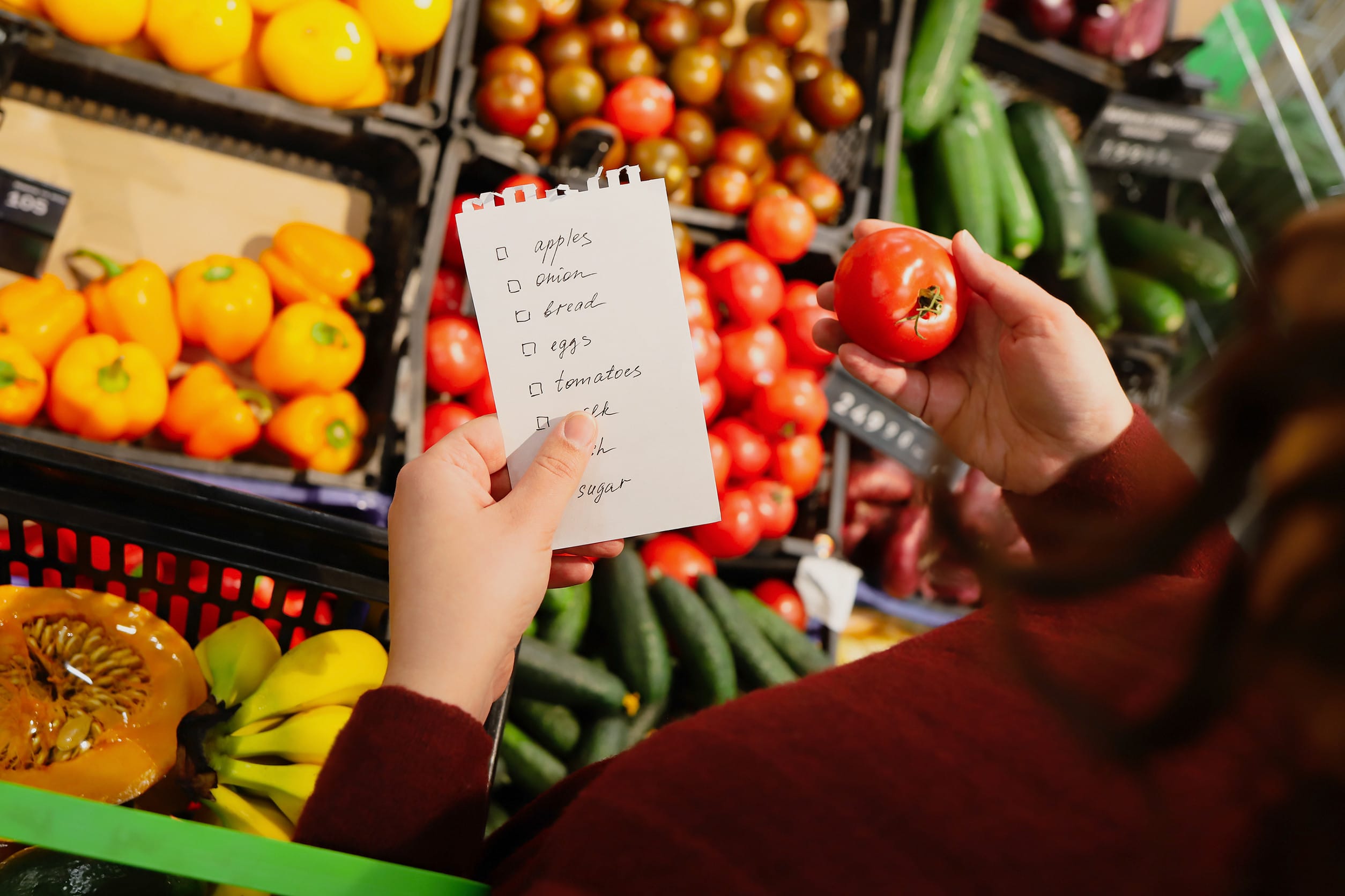 grocery list and finances