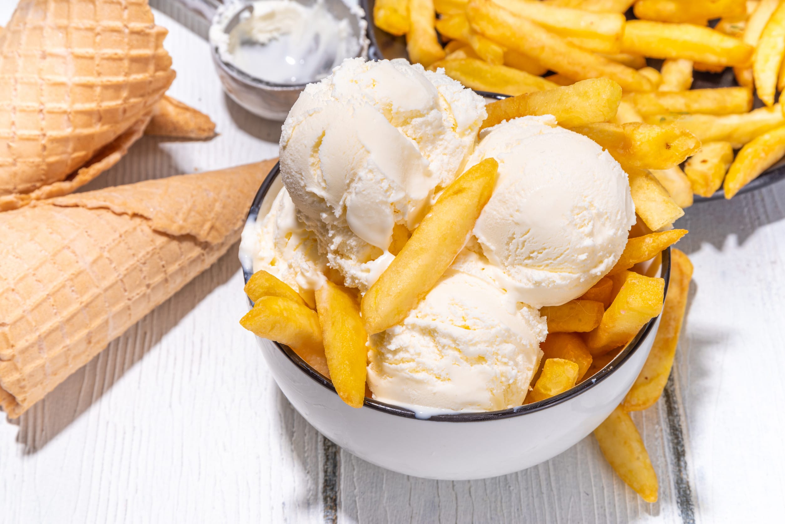 Fries and ice cream