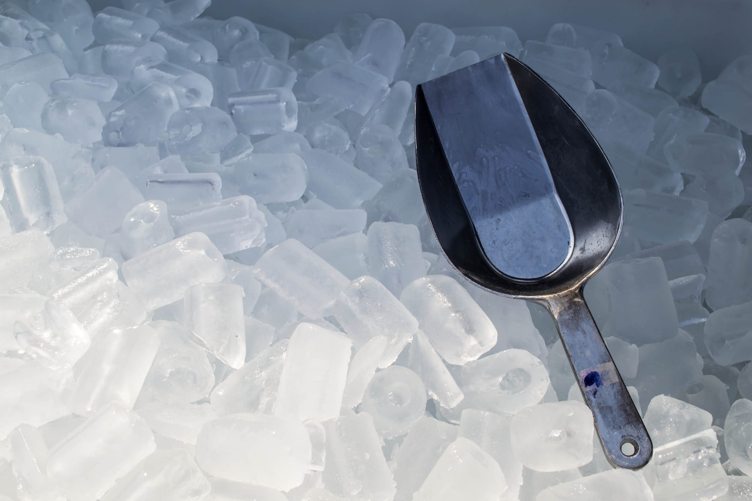 Bucket with ice cubes