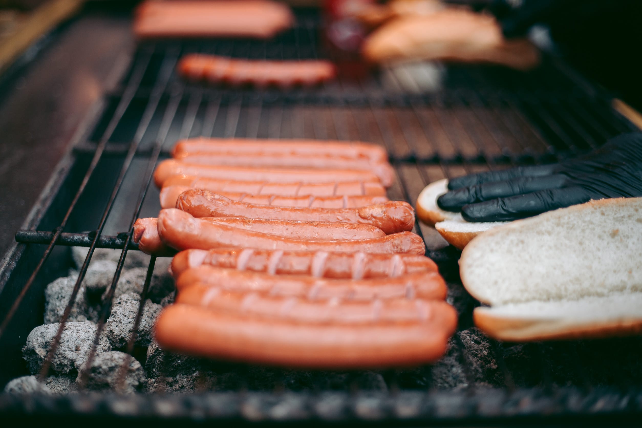 grilling hot dogs